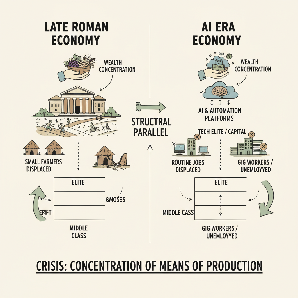로마 후기의 노예경제와 AI 시대 중산층 위기의 공통점