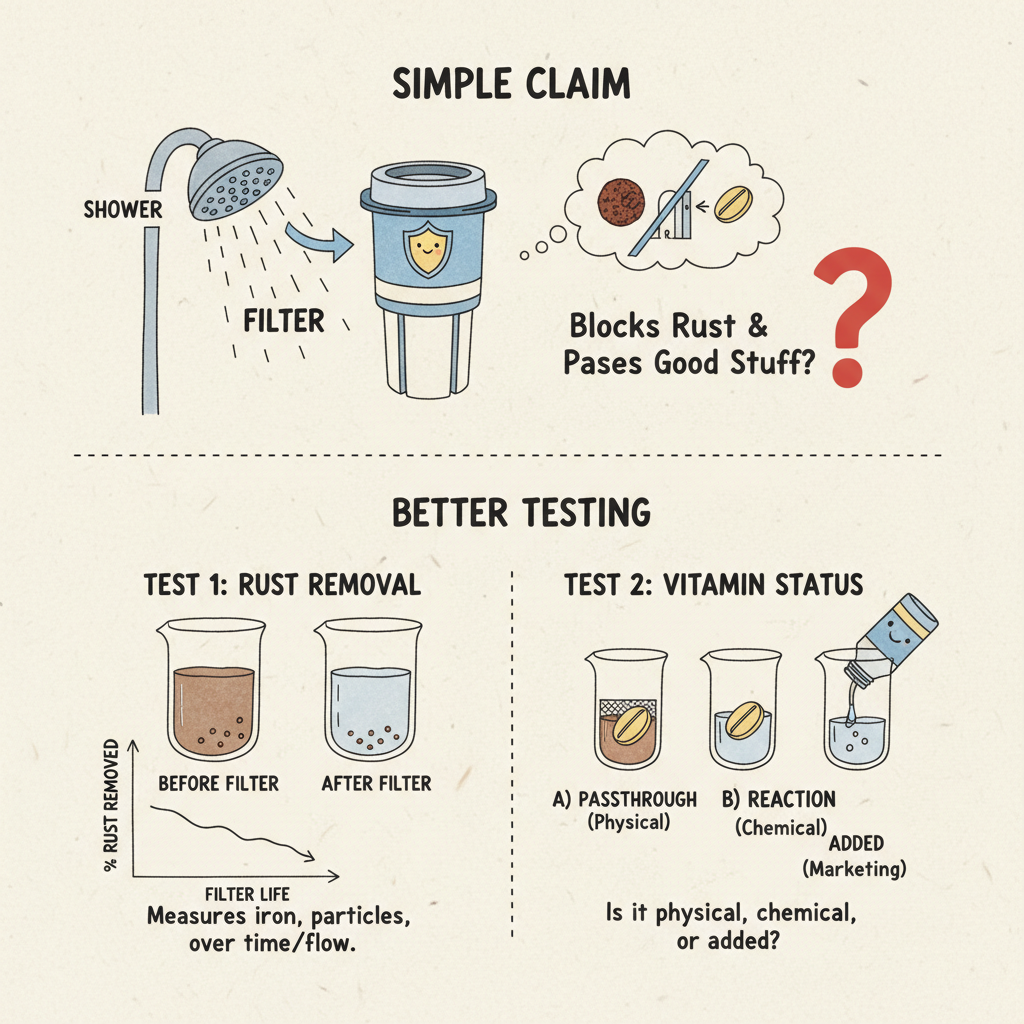 샤워기 필터의 진짜 승부는 ‘광고 문구’가 아니라 검증 설계에 있다