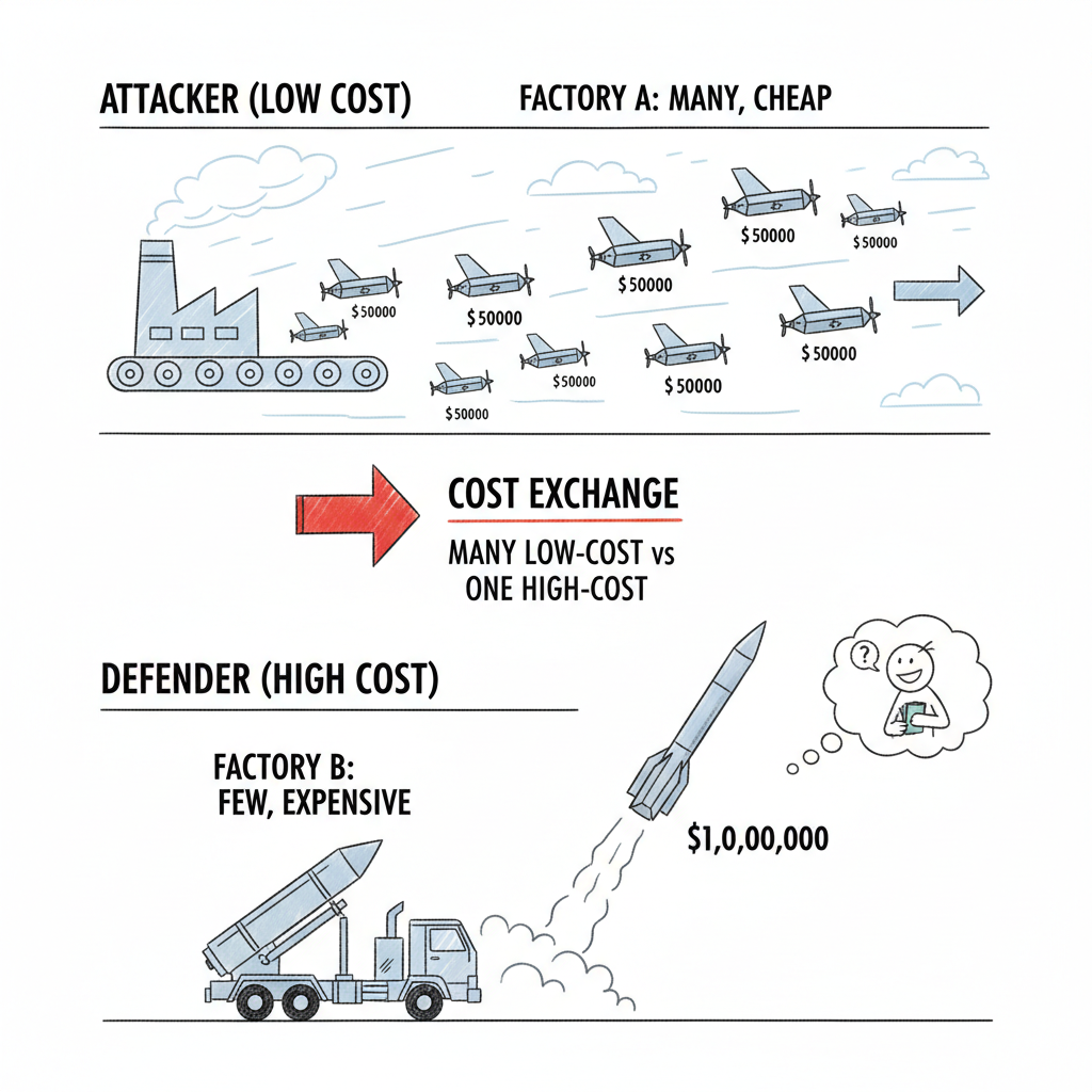 하늘의 가격전쟁: 싸구려 드론이 바꾼 미사일 전쟁