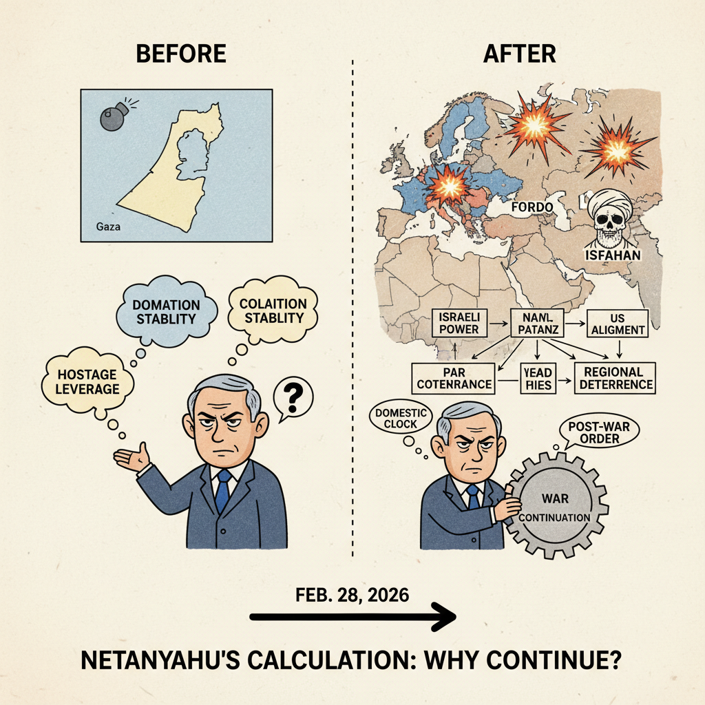 하메네이 사망 이후 네타냐후가 전쟁을 계속 밀어붙이는 진짜 계산